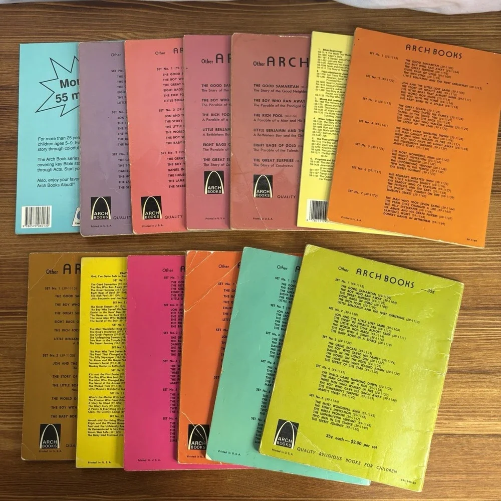 Vintage Arch Books Religious Children's Book Lot 13 + Teacher's Guide Christian